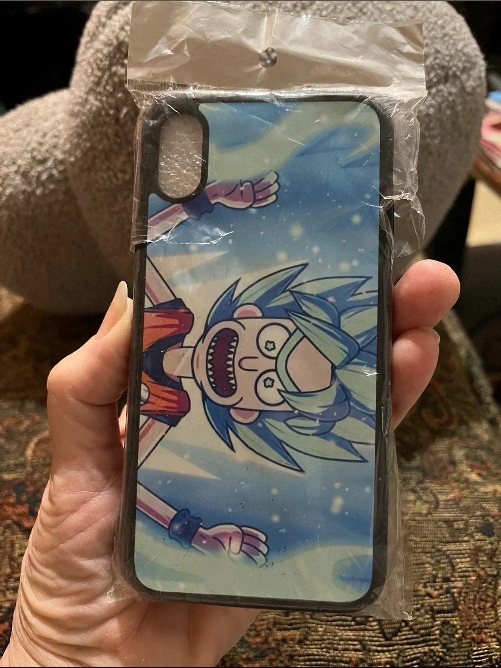 Rick and Morty Blue Graphic Phone Case - Cartoon Design for I phone 10